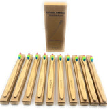 Broshin Cepillos de Dientes Biodegradables de Bambú sin BPA con Cerdas Suaves de Color Arcoíris Ecológicos