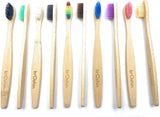 Broshin Cepillos de Dientes Biodegradables de Bambú sin BPA con Cerdas Suaves de Color Arcoíris Ecológicos