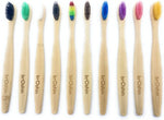 Broshin Cepillos de Dientes Biodegradables de Bambú sin BPA con Cerdas Suaves de Color Arcoíris Ecológicos