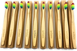 Broshin Cepillos de Dientes Biodegradables de Bambú sin BPA con Cerdas Suaves de Color Arcoíris Ecológicos