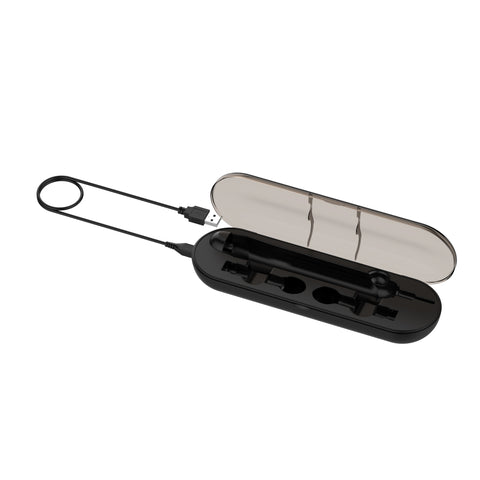 Broshin Estuche Cargador para Cepillos Eléctricos Color Negro Solución Todo-en-Uno para Cargar y Almacenar Cepillos de Dientes Eléctricos